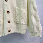 LW Hand-Knit V-Neck Cardigan