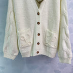 LW Hand-Knit V-Neck Cardigan