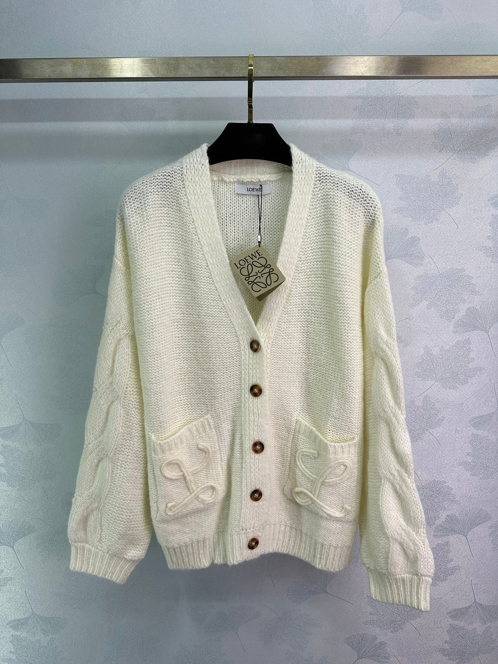 LW Hand-Knit V-Neck Cardigan