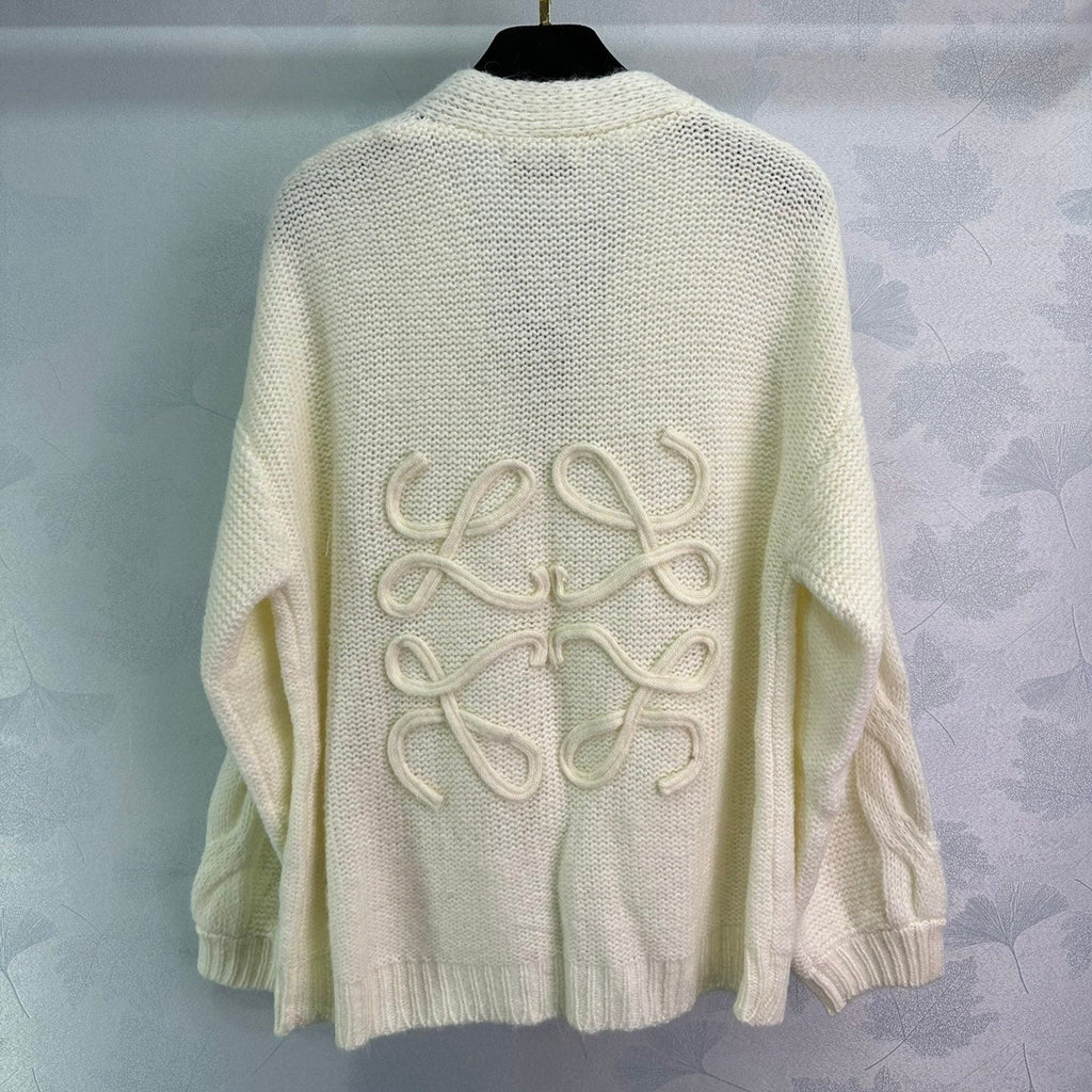 LW Hand-Knit V-Neck Cardigan