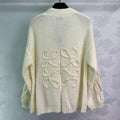 LW Hand-Knit V-Neck Cardigan