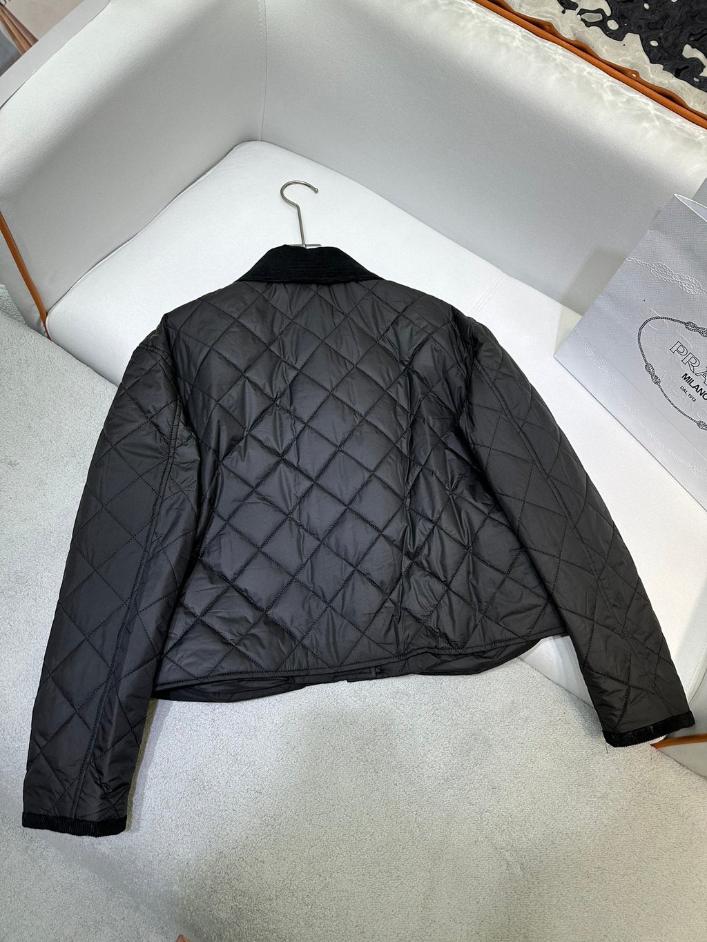 Cotton Jacket with Velvet Collar