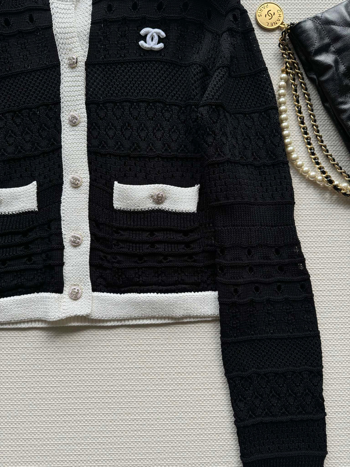 Contrast Knit Cardigan