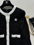 Contrast Knit Cardigan