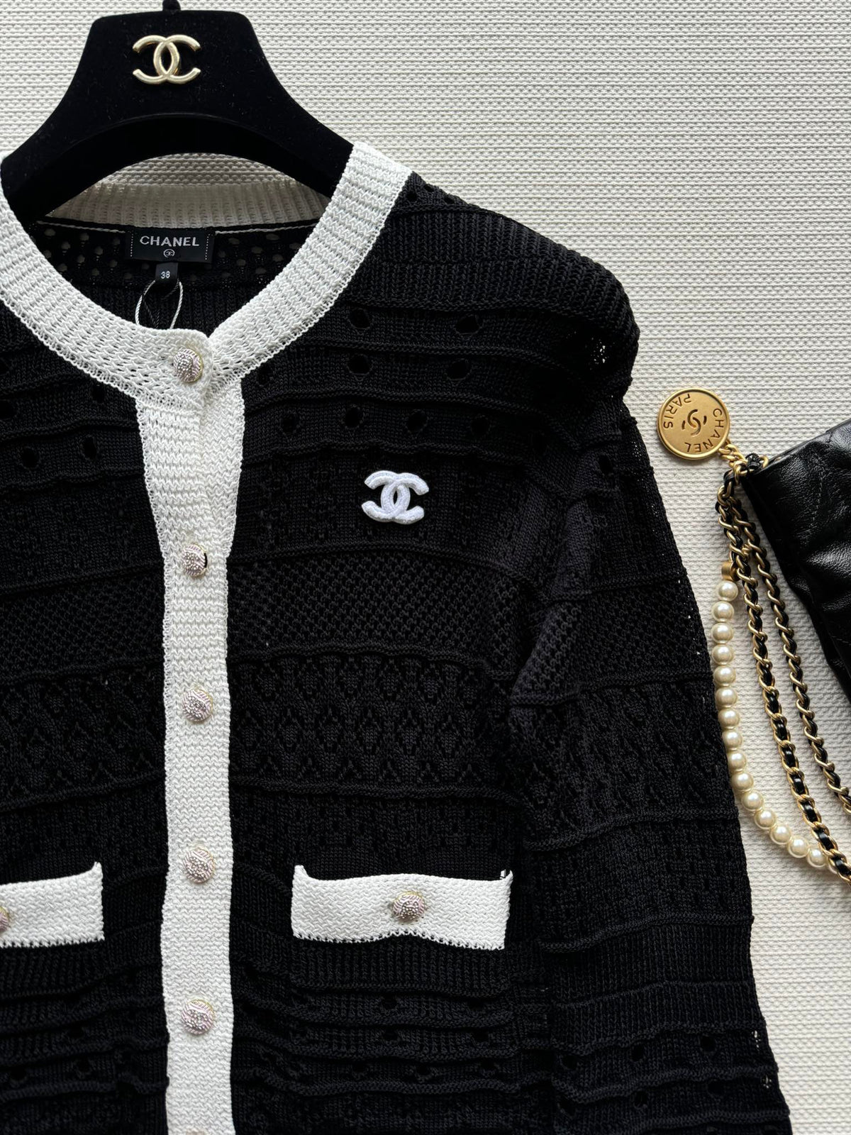 Contrast Knit Cardigan