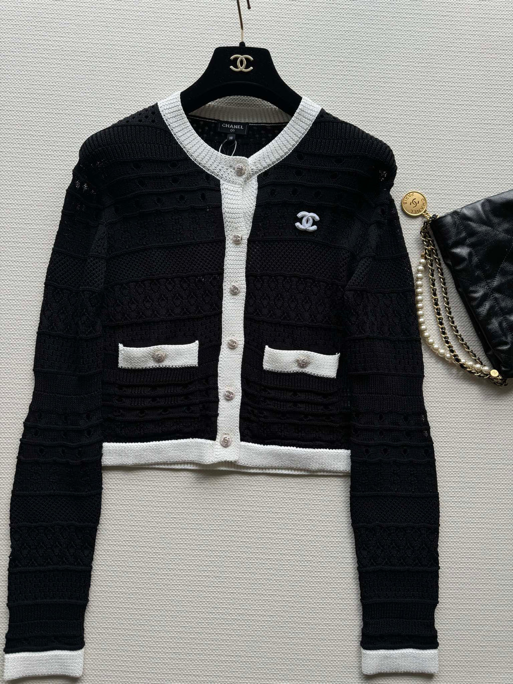 Contrast Knit Cardigan