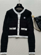 Contrast Knit Cardigan
