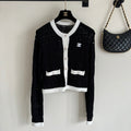 Contrast Knit Cardigan