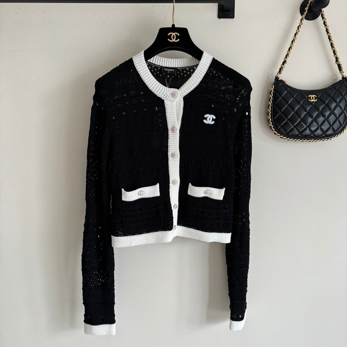 Contrast Knit Cardigan