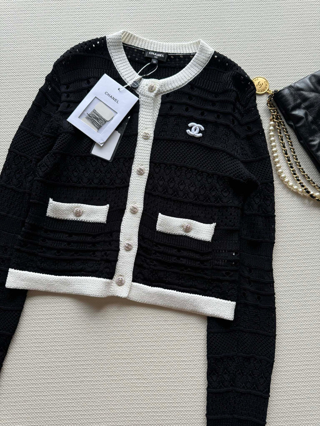 Contrast Knit Cardigan