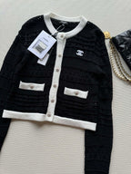 Contrast Knit Cardigan