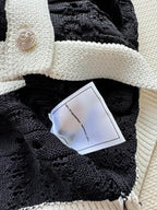 Contrast Knit Cardigan