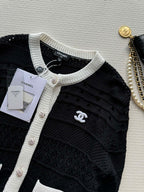 Contrast Knit Cardigan