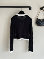 Contrast Knit Cardigan