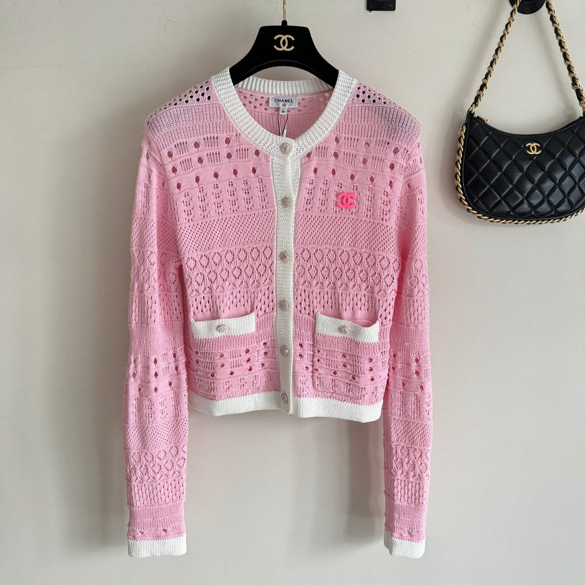 Contrast Knit Cardigan