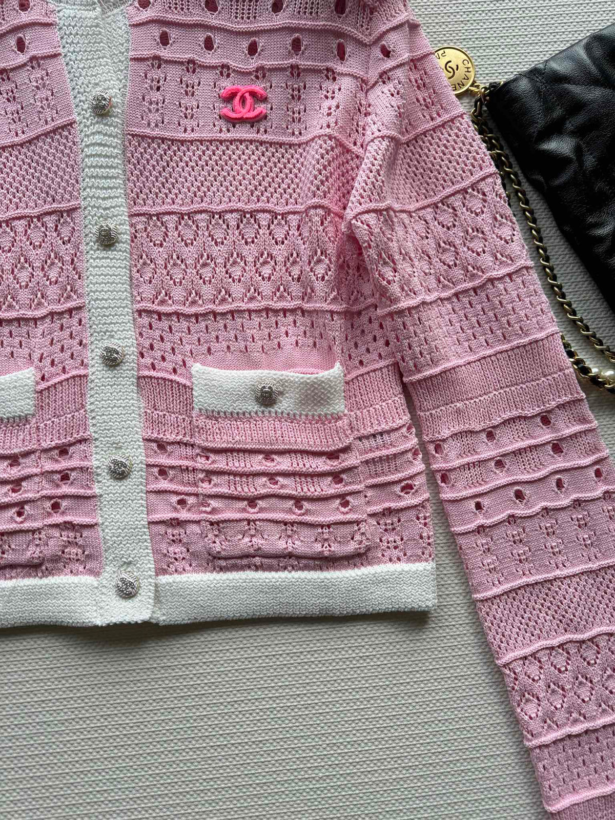Contrast Knit Cardigan
