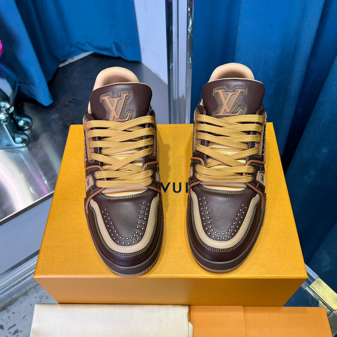 Premium Color-Matched Leather Sneakers