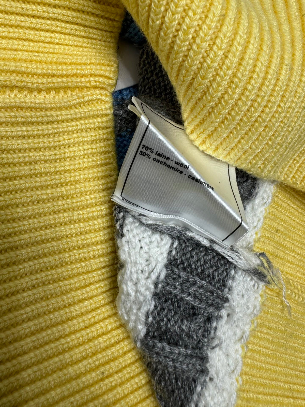 Color Stripe Cable-Knit Sweater