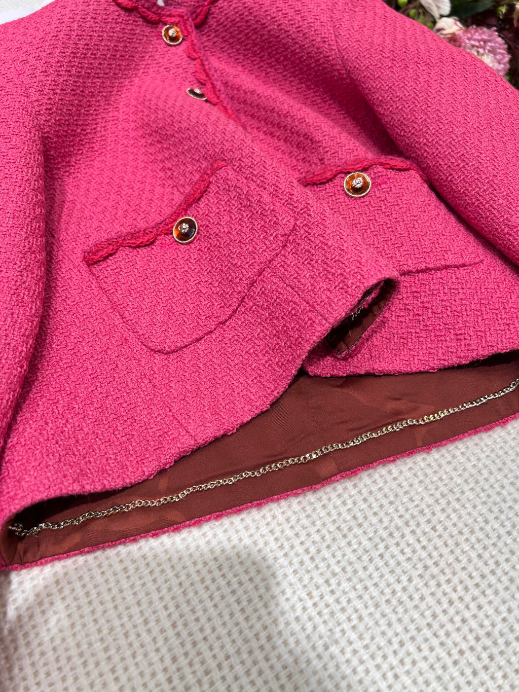 Short Jacket with Rose Detail