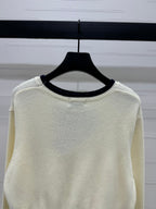 Contrast Knit Long-Sleeve Top
