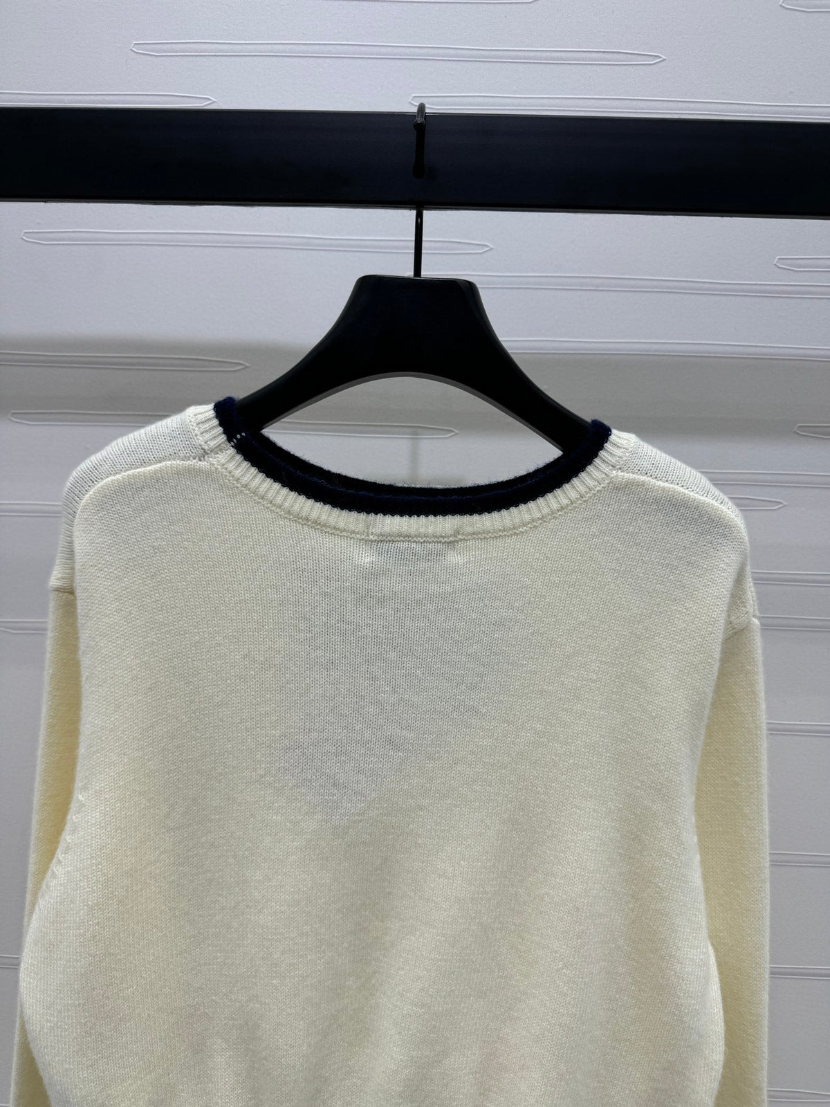 Contrast Knit Long-Sleeve Top