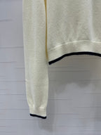 Contrast Knit Long-Sleeve Top