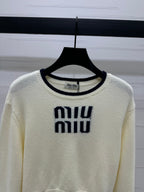 Contrast Knit Long-Sleeve Top