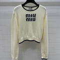 Contrast Knit Long-Sleeve Top