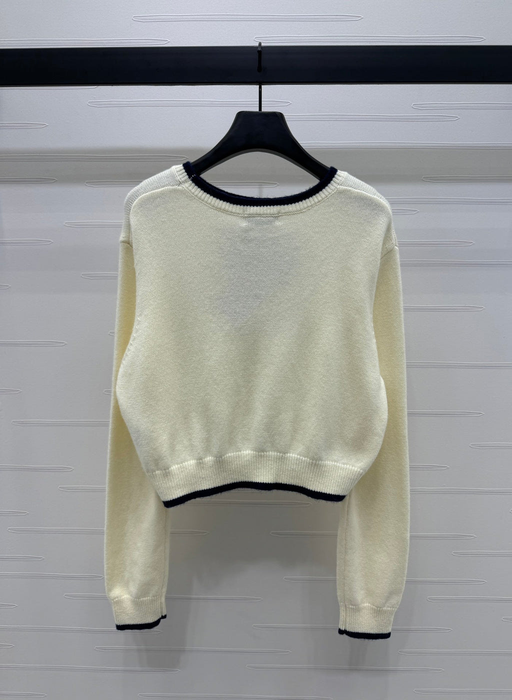 Contrast Knit Long-Sleeve Top