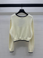 Contrast Knit Long-Sleeve Top