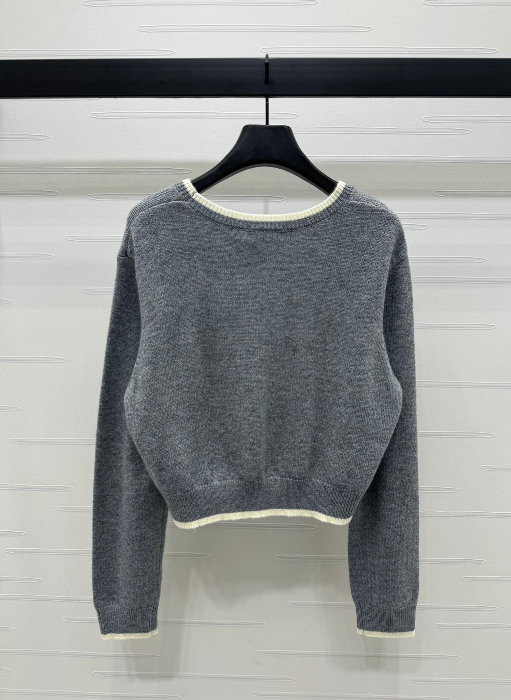 Contrast Knit Long-Sleeve Top