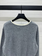 Contrast Knit Long-Sleeve Top