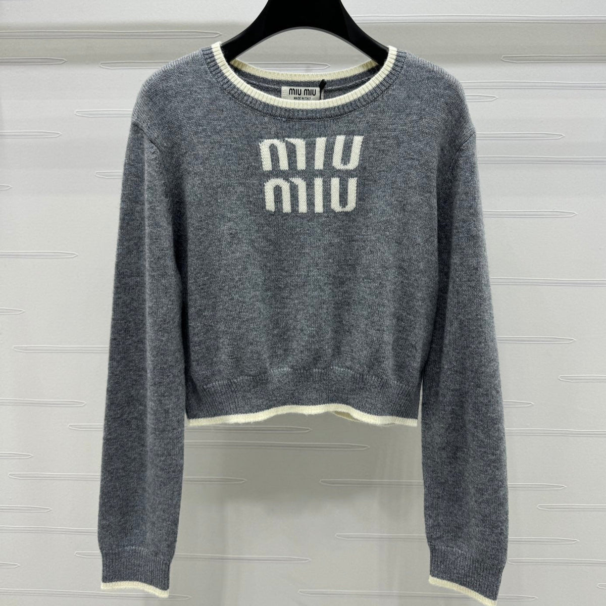 Contrast Knit Long-Sleeve Top