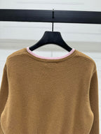 Contrast Knit Long-Sleeve Top