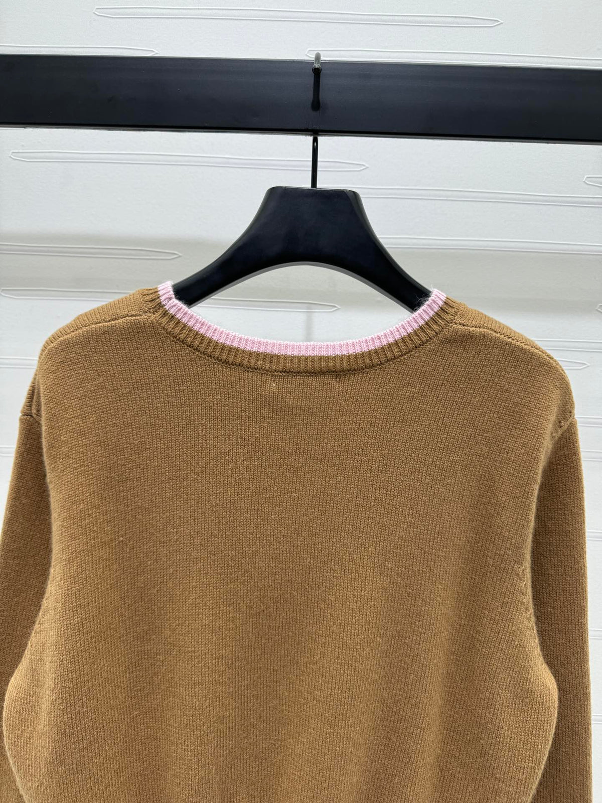 Contrast Knit Long-Sleeve Top