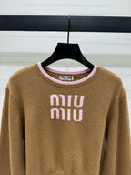 Contrast Knit Long-Sleeve Top