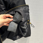 Nylon Hooded Down Jacket with Belt