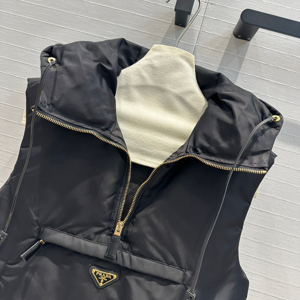 Nylon Down Jacket with Hood