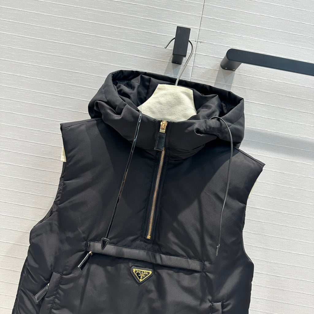 Nylon Down Jacket with Hood