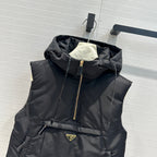 Nylon Down Jacket with Hood