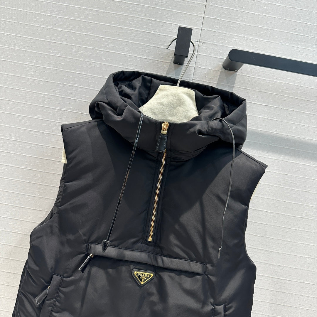 Nylon Down Jacket with Hood