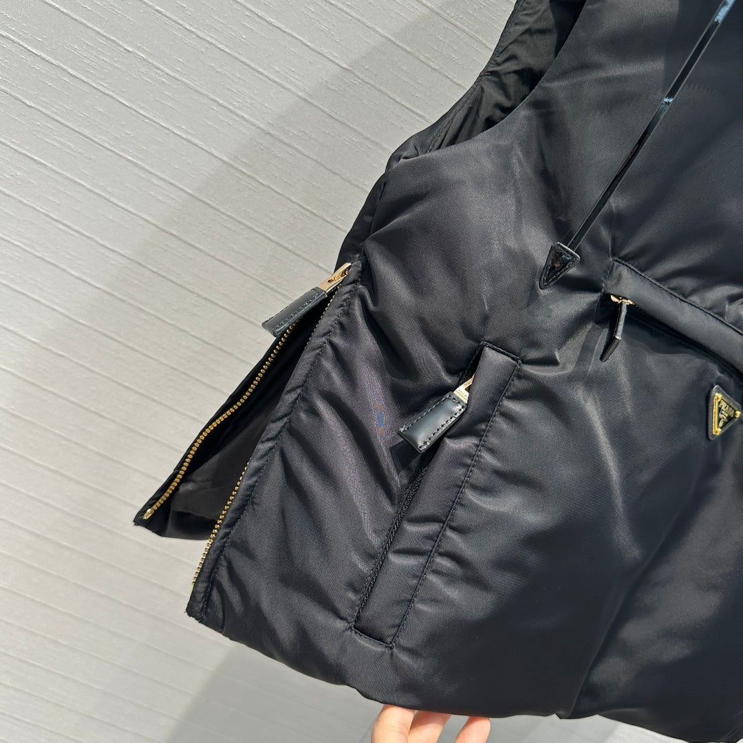 Nylon Down Jacket with Hood