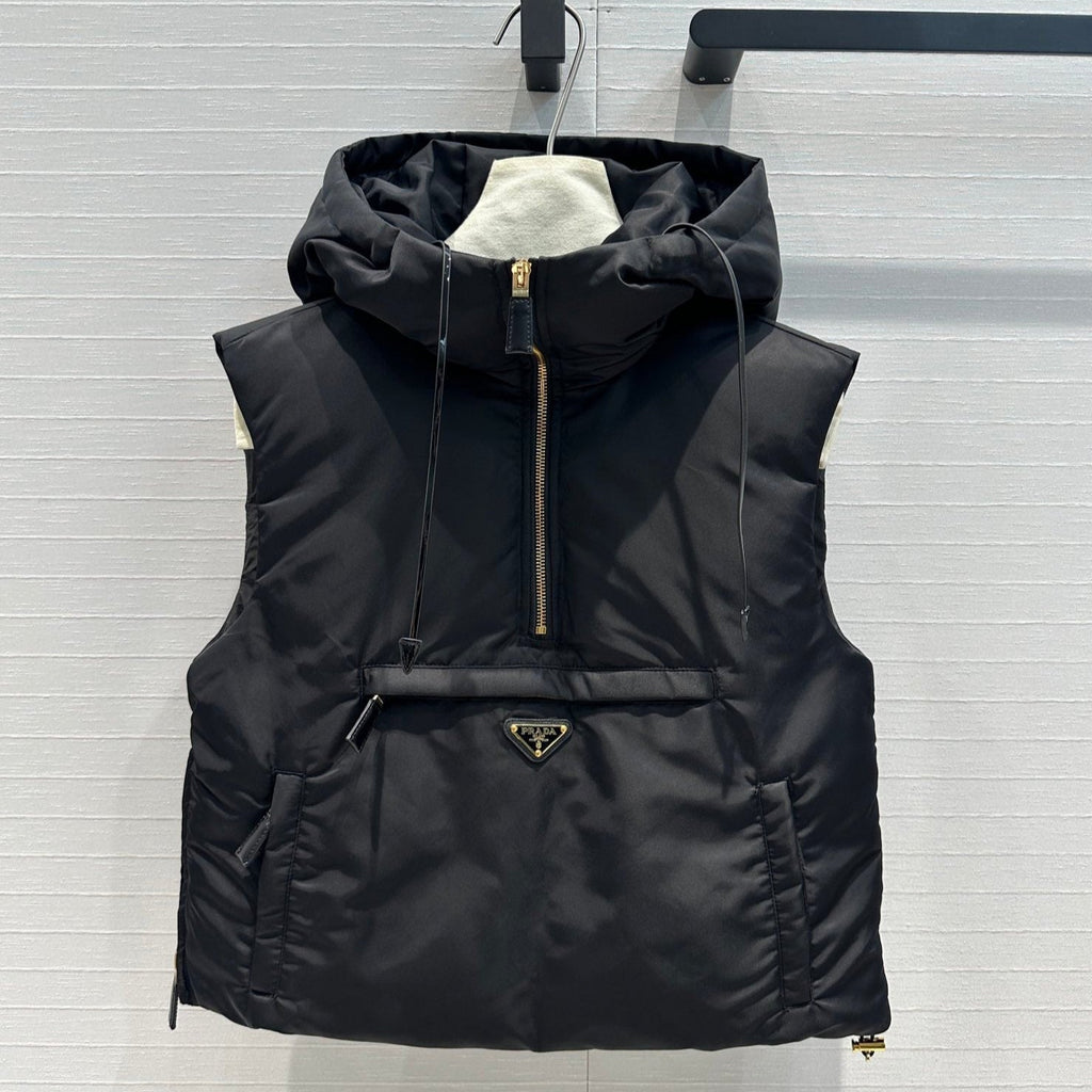 Nylon Down Jacket with Hood