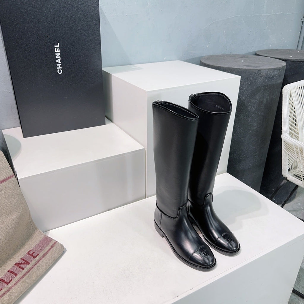 Leather Slip-On Boots