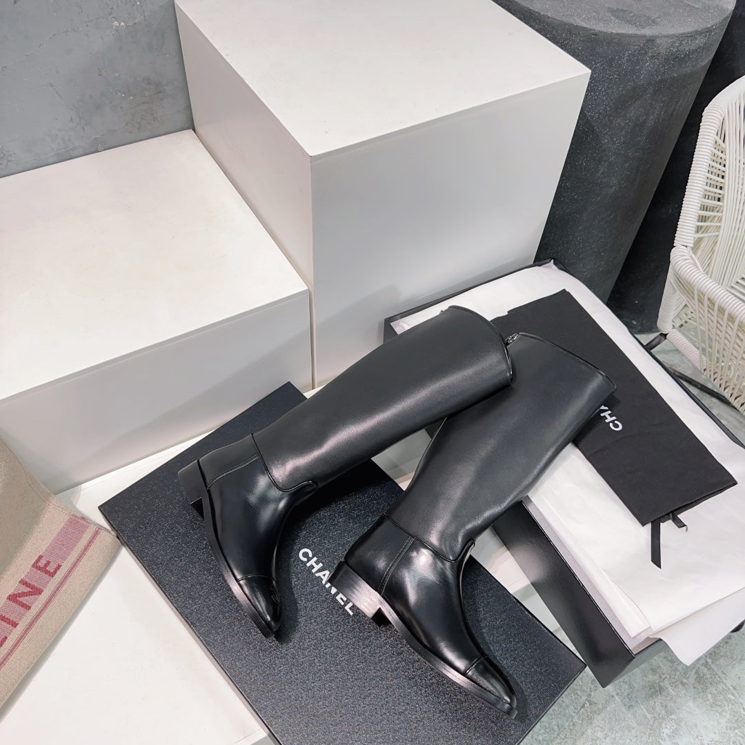 Leather Slip-On Boots