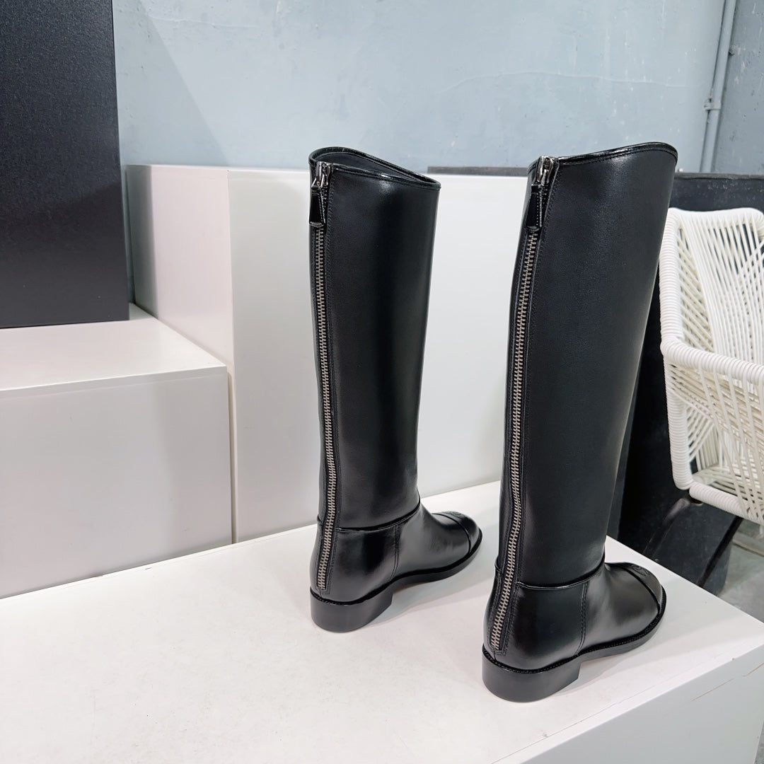 Leather Slip-On Boots