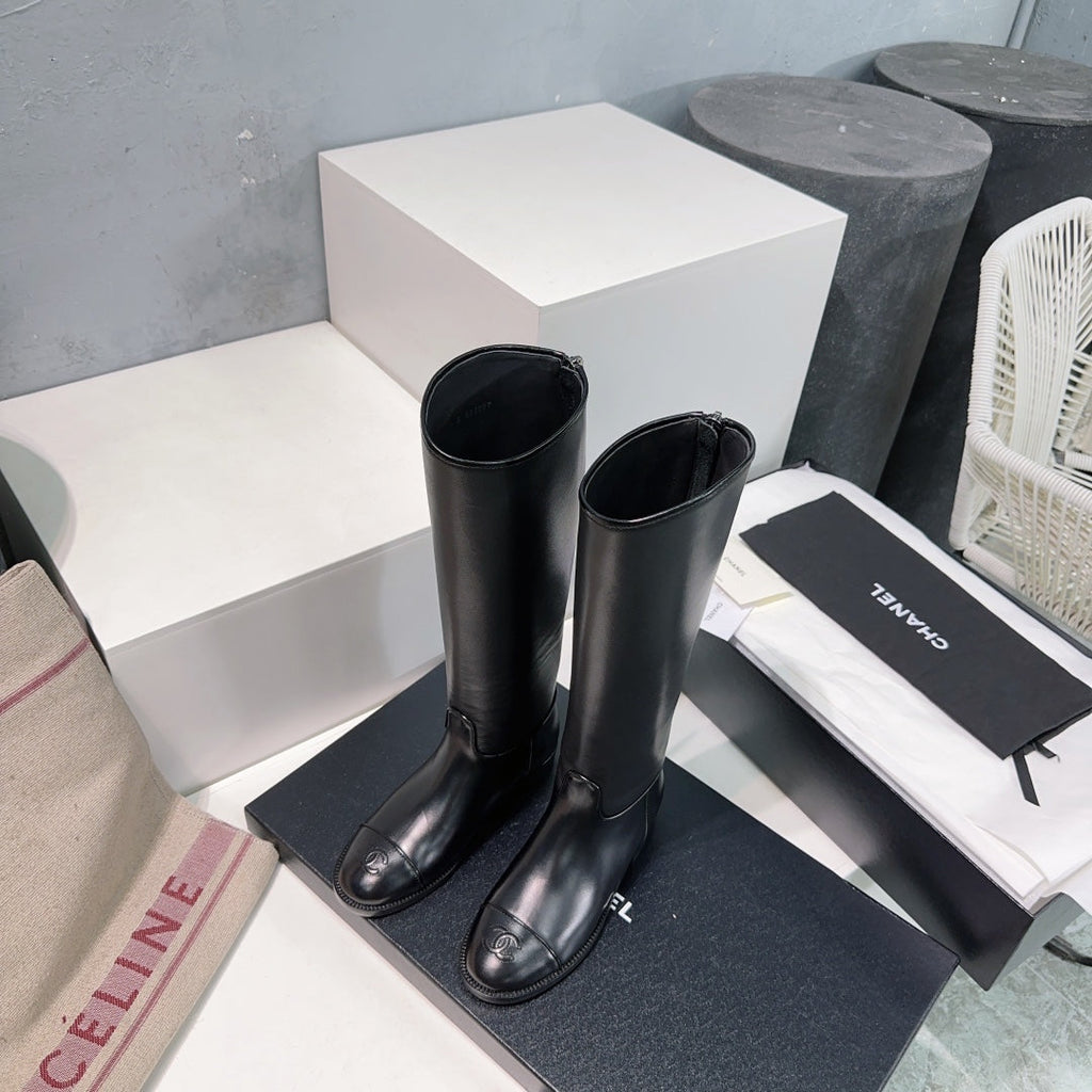 Leather Slip-On Boots