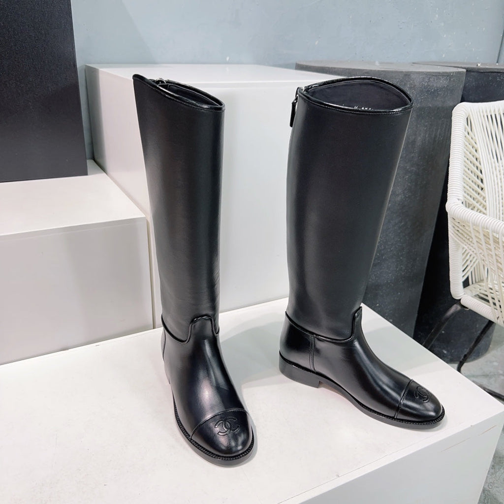 Leather Slip-On Boots