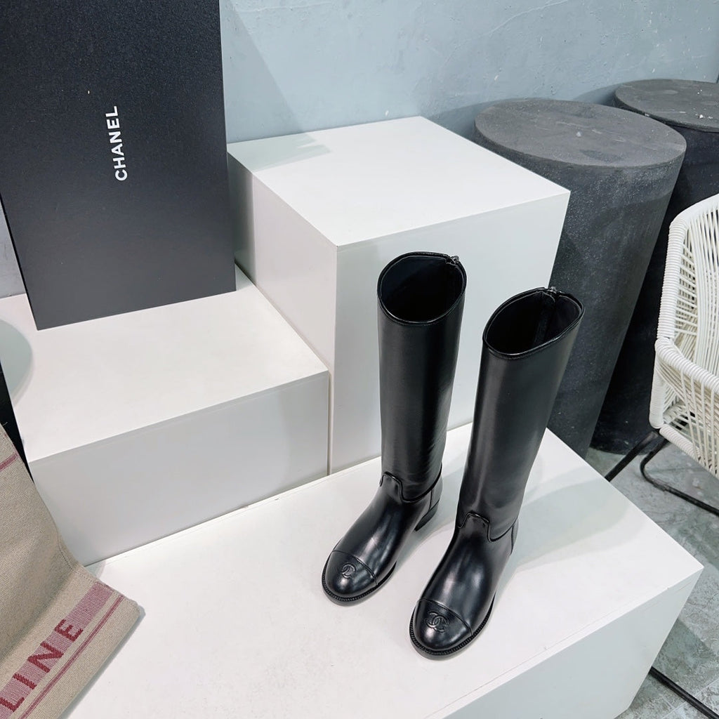 Leather Slip-On Boots