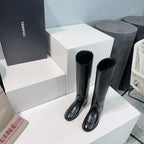 Leather Slip-On Boots